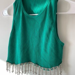 Green Top With Rhinestones